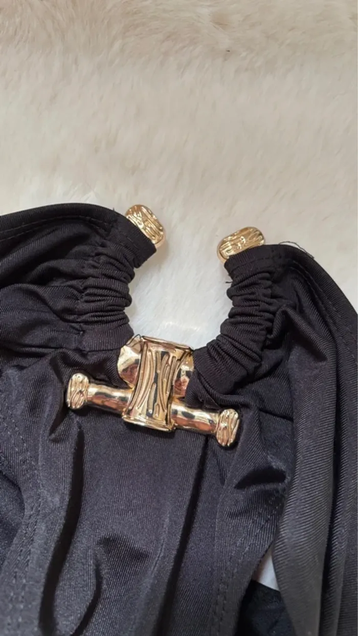 Bas de maillot de bain noir PLT détails doré - photo numéro 2