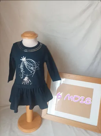 Tunique manches longues noir fille 6 mois