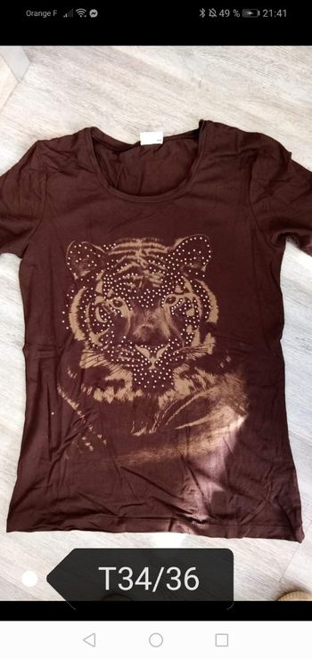 T shirt manche courte lion 34/36