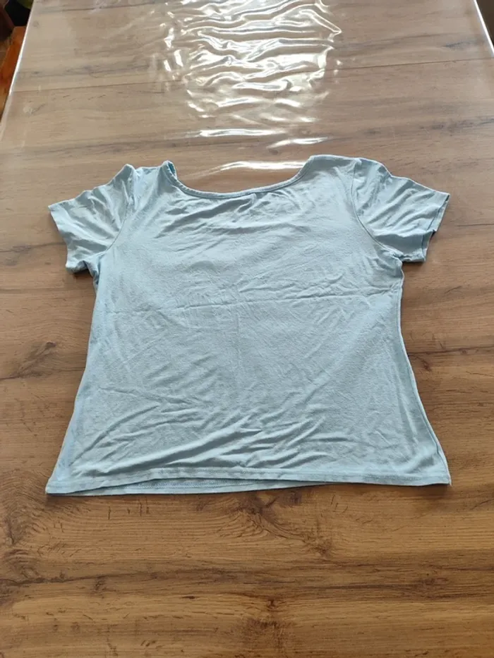 T-shirt Côte Anglaise Bleu Clair Côtelé, Taille M - Basique Confortable et Tendance ! - photo numéro 3