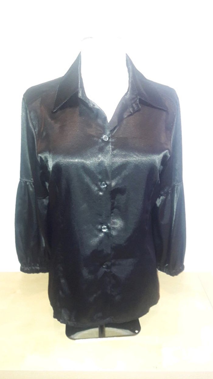 Chemise/veste effet soie noir 38/40 - photo numéro 3