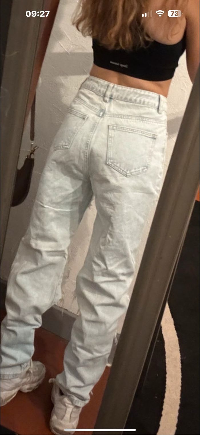 Jeans mom bleu clair taille Xxs - photo numéro 2