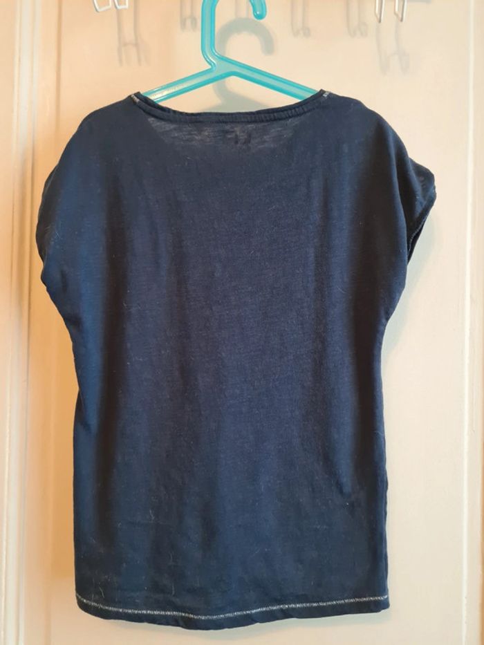 Tee shirt bleu marine La Halle taille 12 ans - photo numéro 2