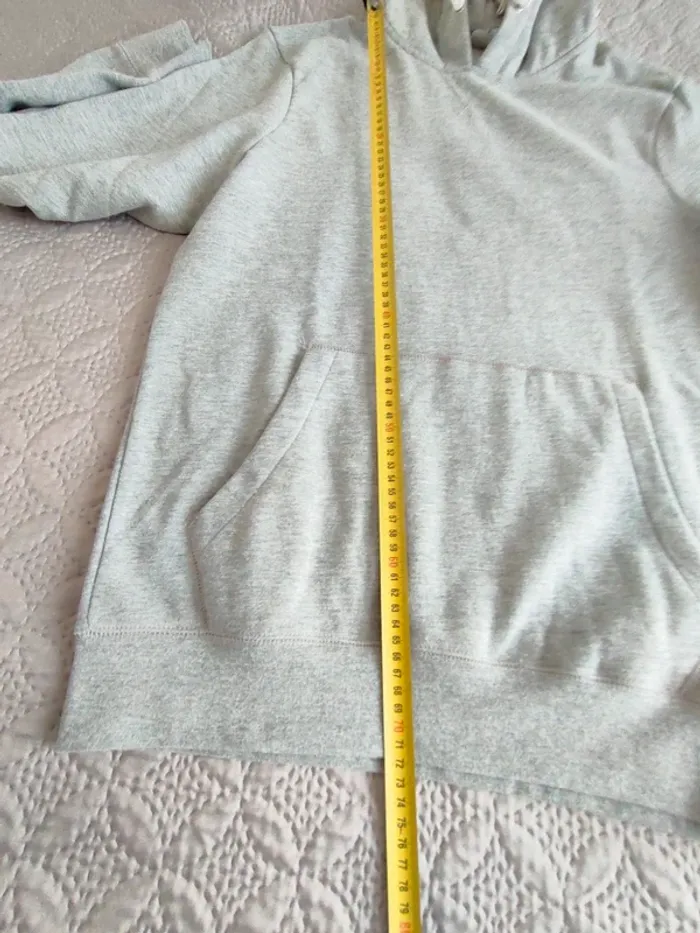 Sweat à capuche gris molletonné Taille M - photo numéro 5
