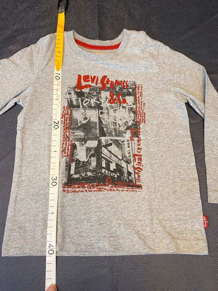 Tee shirt manches longues Levis gris 4 ans - photo numéro 3