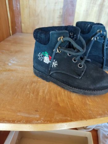 Chaussures montantes hiver noire avec broderie 23