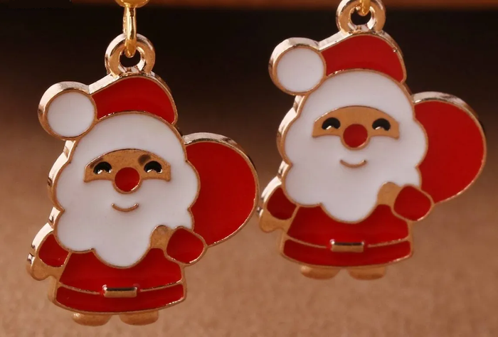 Boucles d'oreille Pere noël - neuves - photo numéro 2