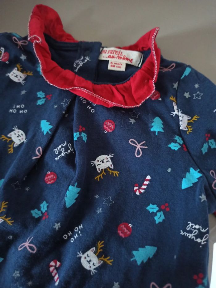 T-shirt à manches longues Noël 6 mois DPAM - photo numéro 3
