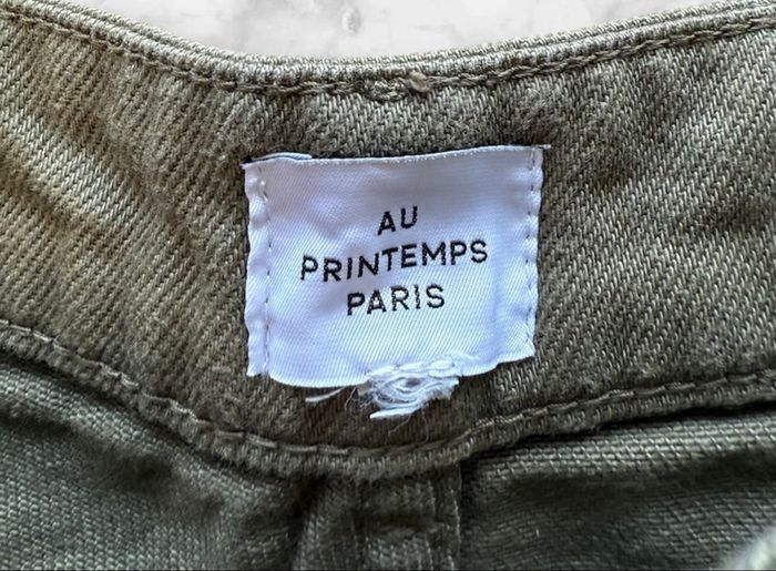 Jean taille haute kaki au printemps Paris taille 36 S - photo numéro 3