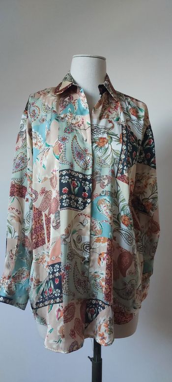 Chemise patchwork fluide à  imprimé
