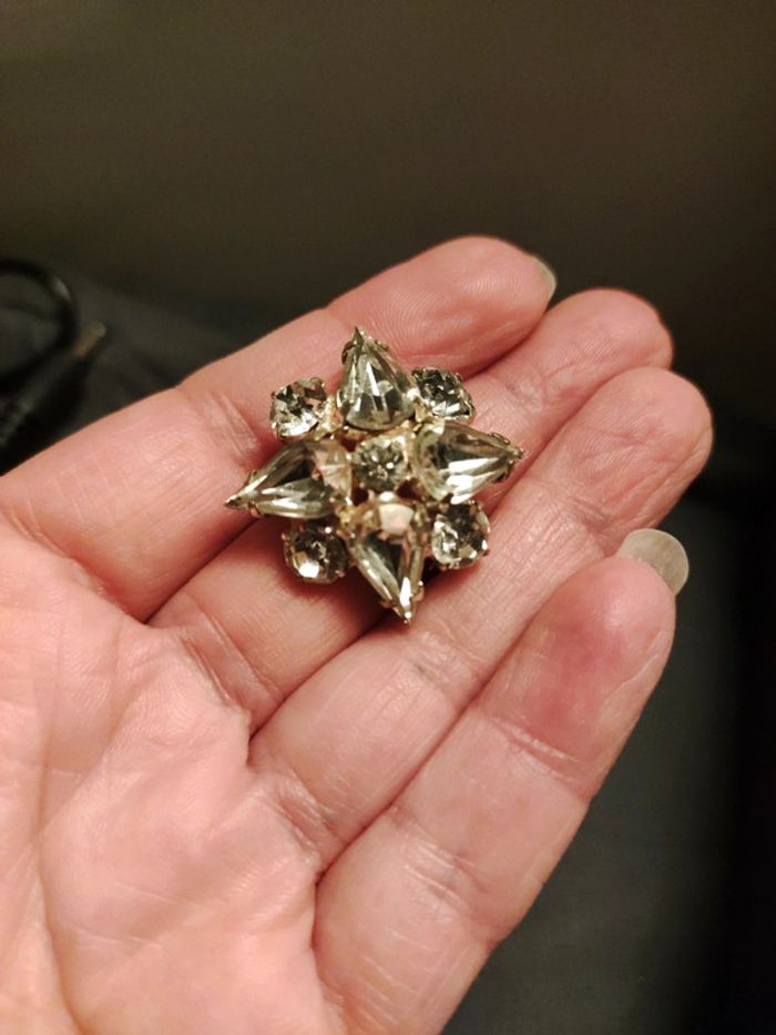 Broche ancienne strass - photo numéro 2