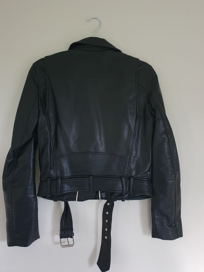 Veste perfecto femme simili cuir noire Zara M - photo numéro 5
