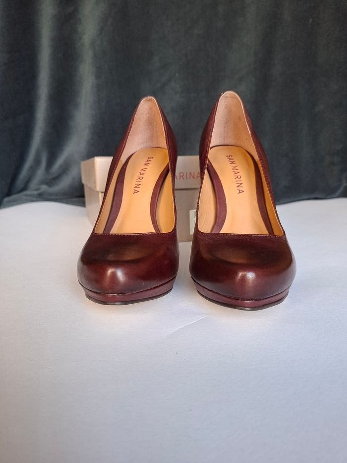 Escarpins San Marina cuir bordeaux – T38 – Neufs - photo numéro 4