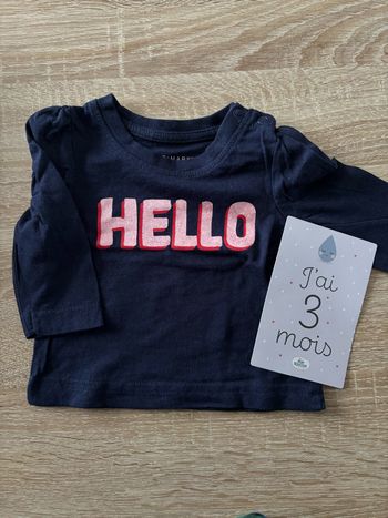 Tee shirt hello Primark t.3m