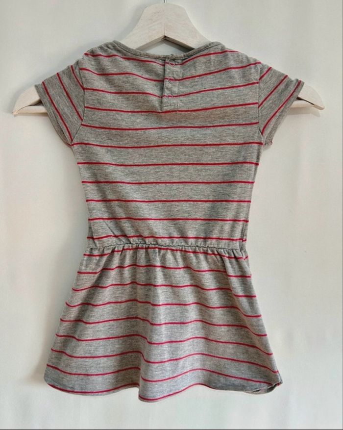 Robe manches courtes gris rayé rouge Minnie Taille 3 ans - photo numéro 2
