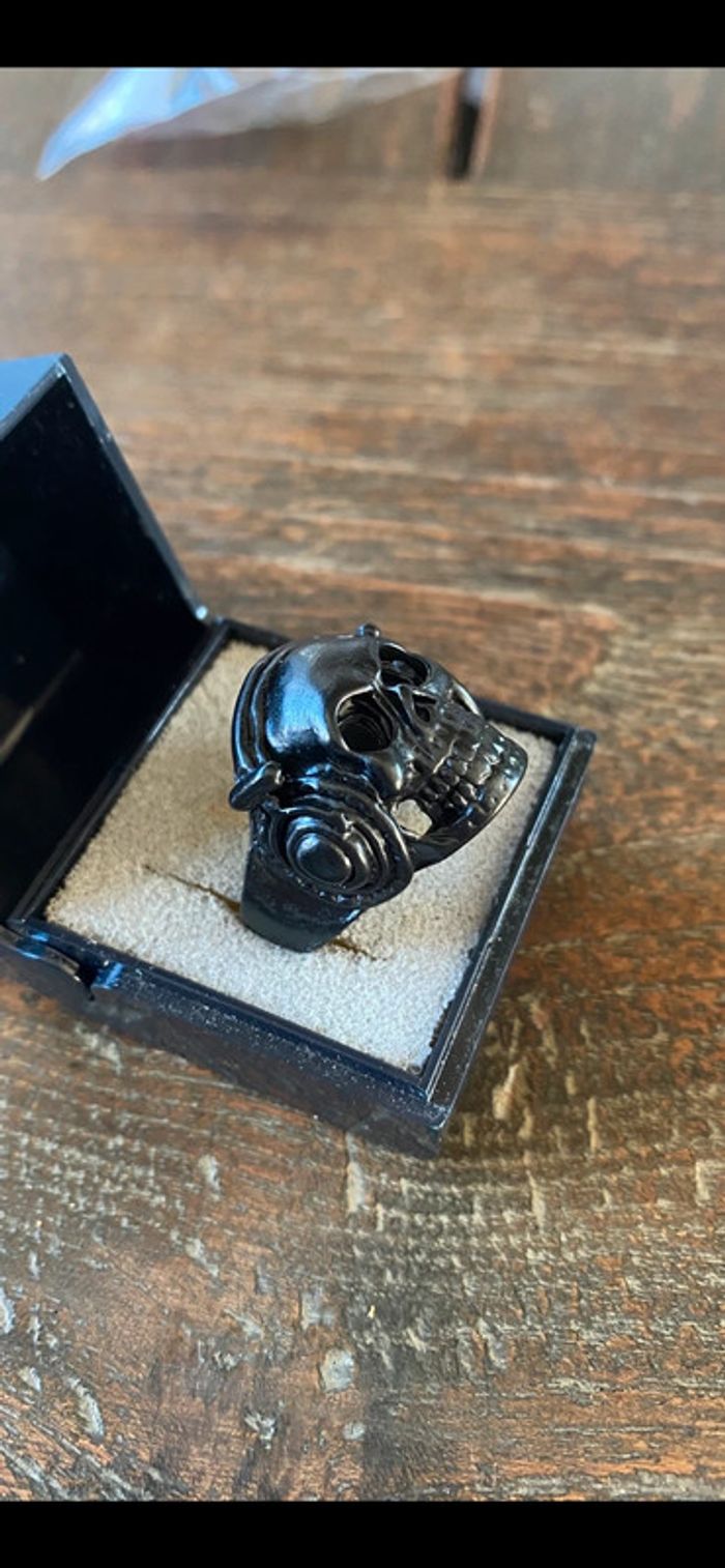 Bague noire, pour homme, taille 59 - photo numéro 2
