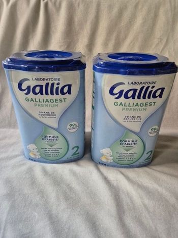 Lot 2 boîtes de lait en poudre Galliagest premium 2eme  âge (6-12 mois)