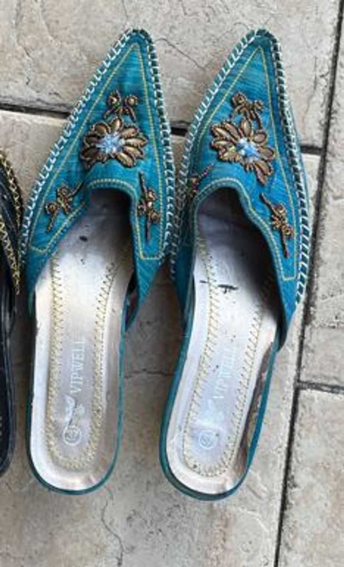 Mules bleues P37 - photo numéro 2