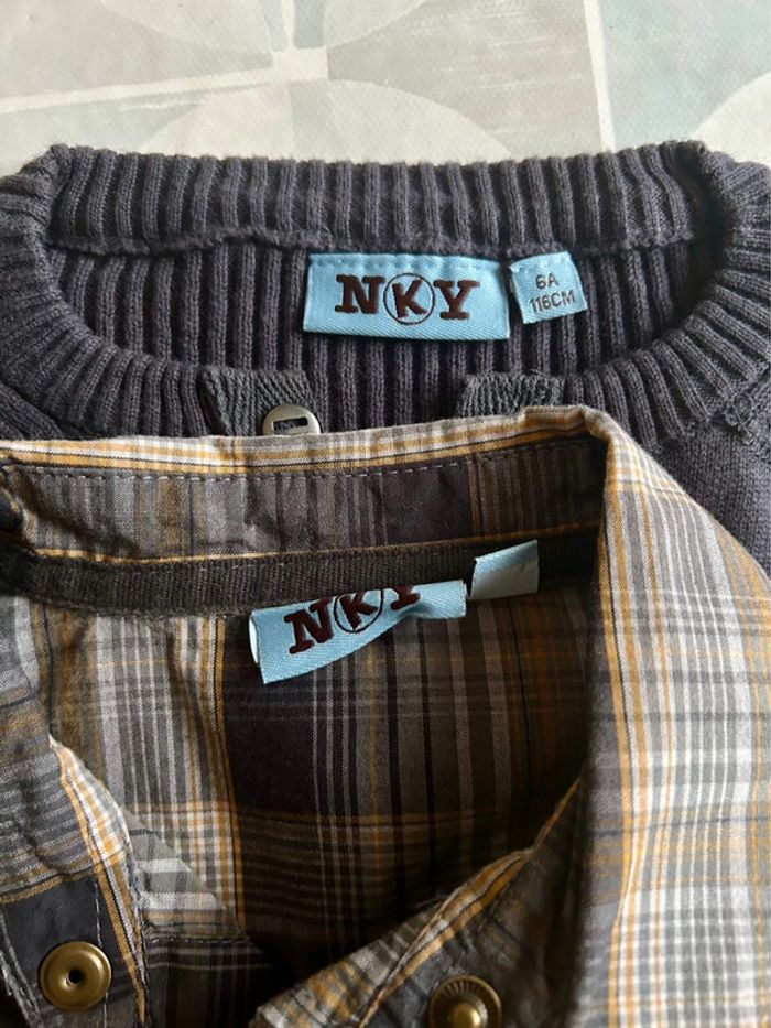 Ensemble chemise pull garçon - 6 ans - NKY- en très bon état - photo numéro 7