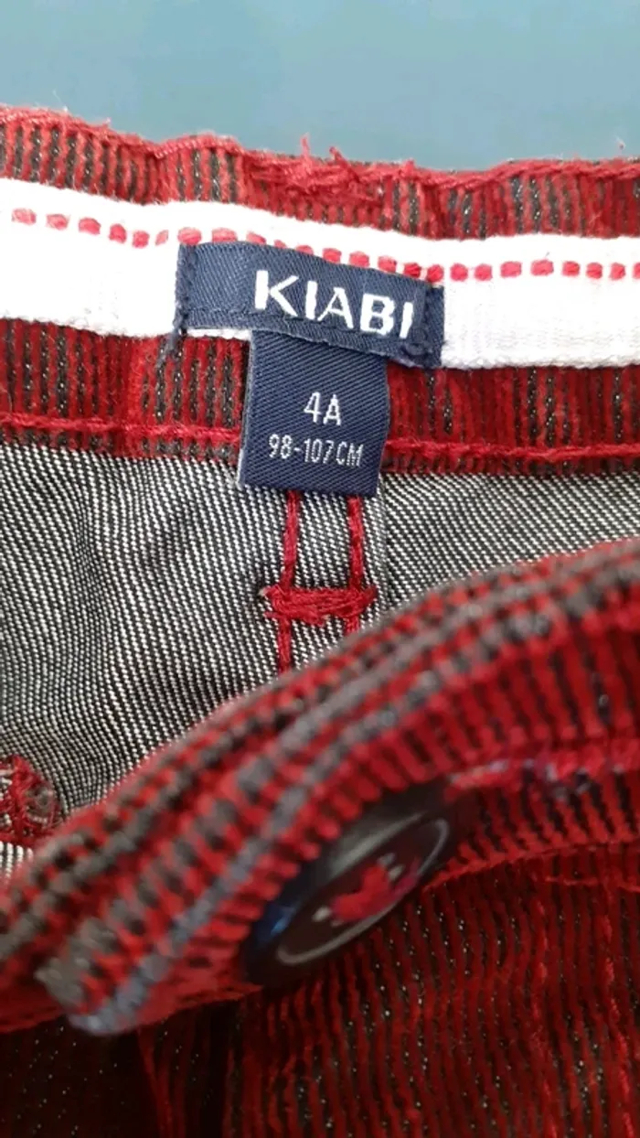 Pantalon velours rouge vif - photo numéro 2