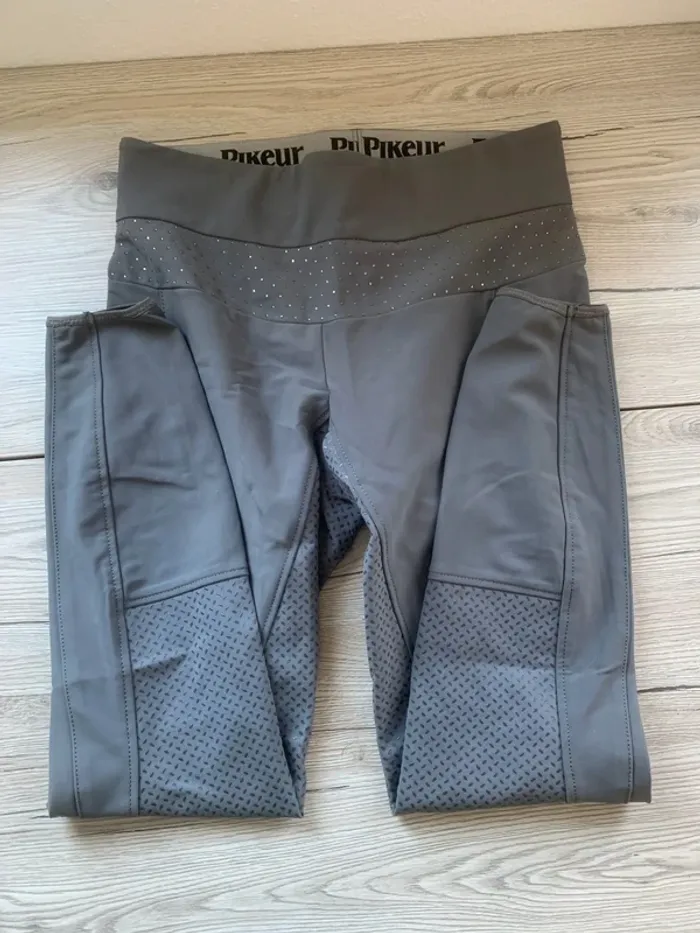 Legging Full Grip Pikeur – Gris Clair – Très Bon État – Strass – Taille L - photo numéro 3