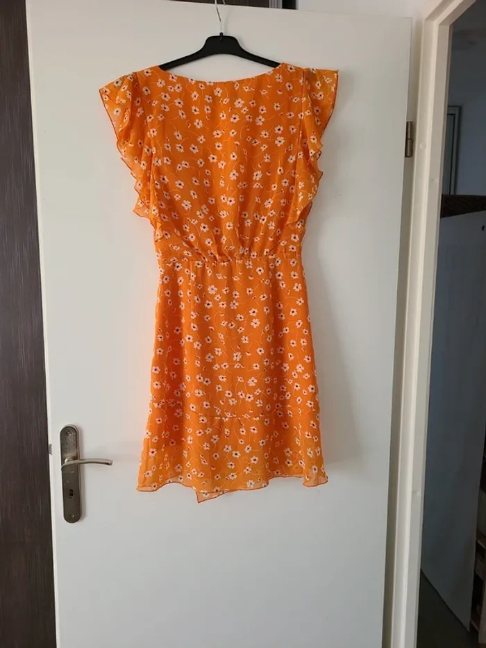 Robe orange a fleurs Mango - photo numéro 3