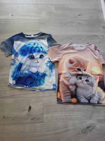 Lot de 2 tee-shirts Chats