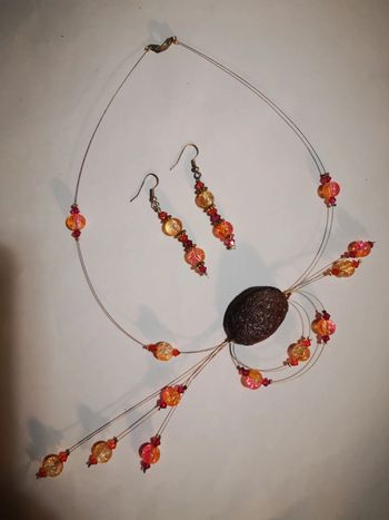 Parure collier + boucles d'oreilles fait main