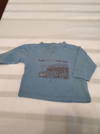 Tee shirt manches longues Sergent major vert d eau 6 mois