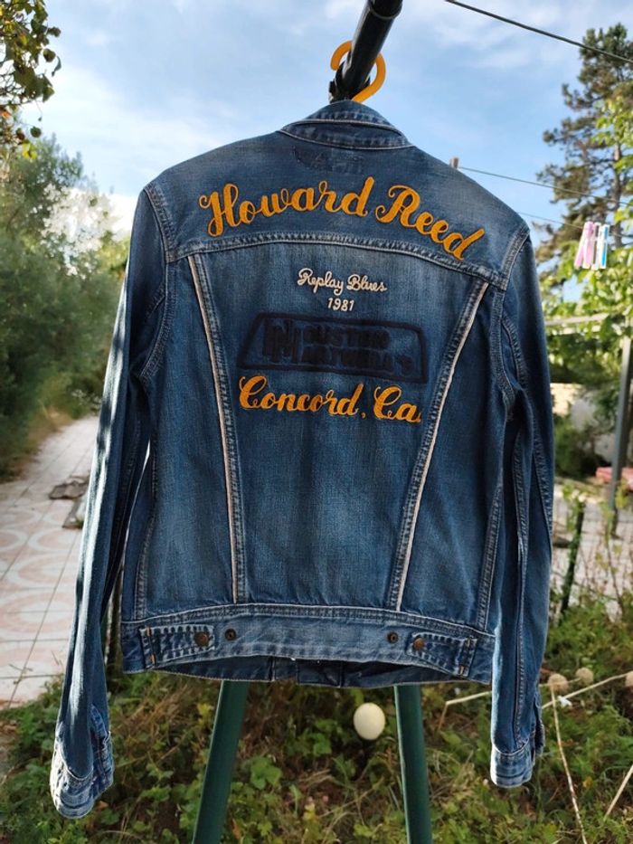 Blouson en jean bleu Replay taille M - photo numéro 7