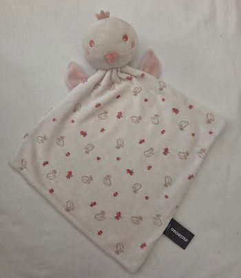 Doudou oiseau plat losange blanc - Oiseaux / Fleurs- Orchestra