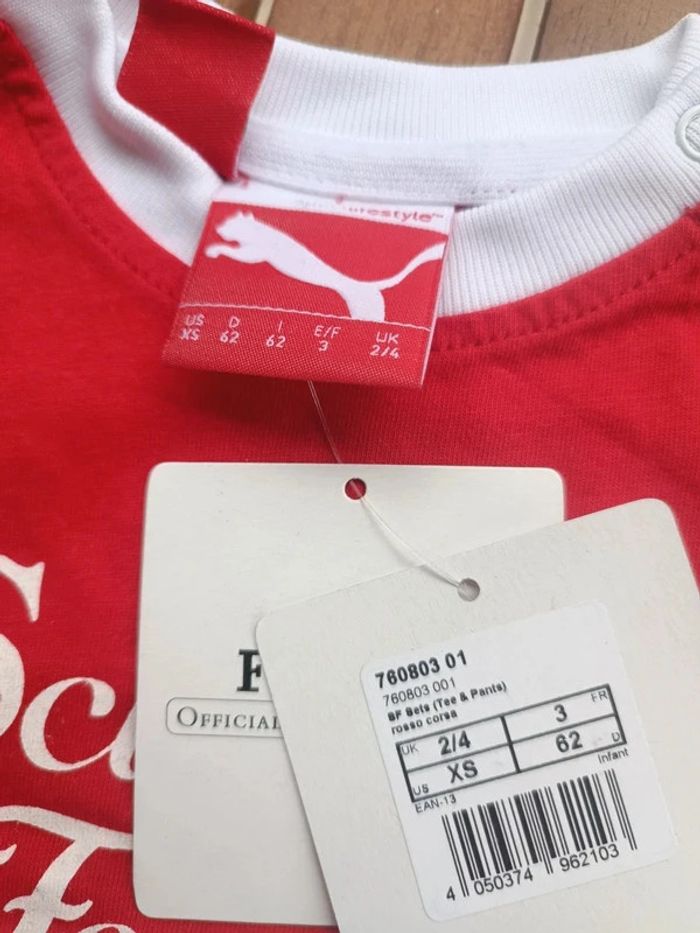Ensemble tee shirt + short puma Ferrari 3 mois - photo numéro 2