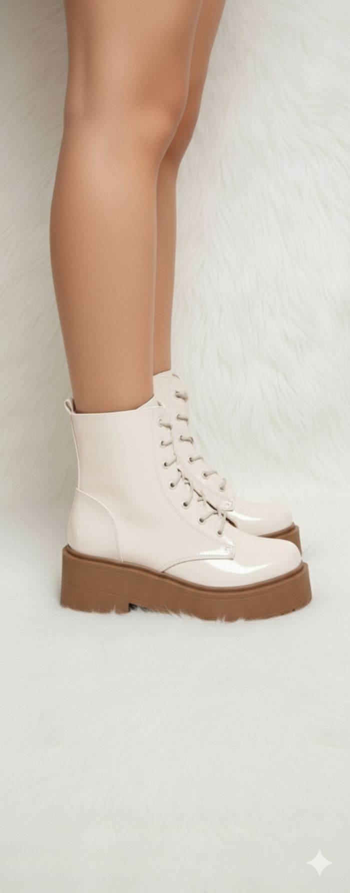 🌹👟stock limité - bottines chunky beige et camel - pointure 40 - photo numéro 3