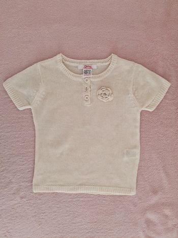 Pull manches courtes Okaou 3 ans jaune pastel