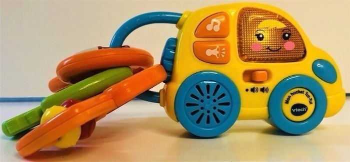 Vtech Tut Tut Bolides mon hochet trousseau de clés parlant lumineux et musical en forme de voiture découverte des couleurs et des premiers chiffres textures motricité fine véhicule 3-24 mois lot SOP77 - photo numéro 2