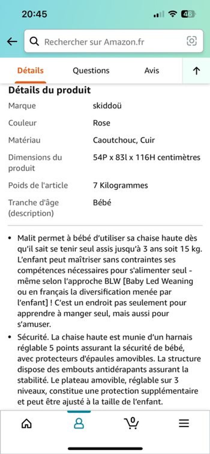 Chaise haute enfants rose Skidou - photo numéro 7