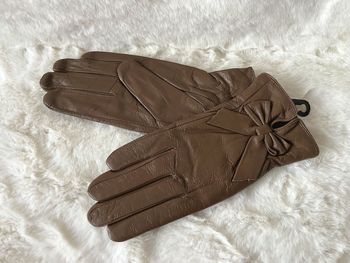 Gants marrons en cuir taille M
