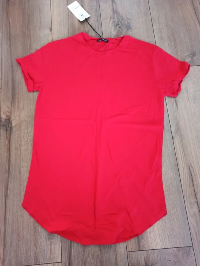 Tee shirt homme rouge uni S