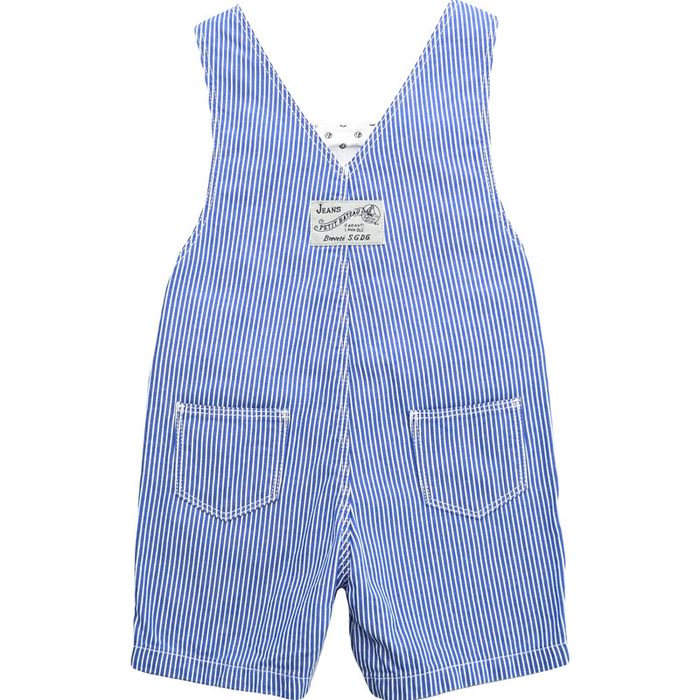 Salopette-short 6 mois en jean Petit Bateau