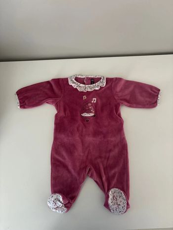 Pyjama velours fille - taille 3 mois - vertbaudet