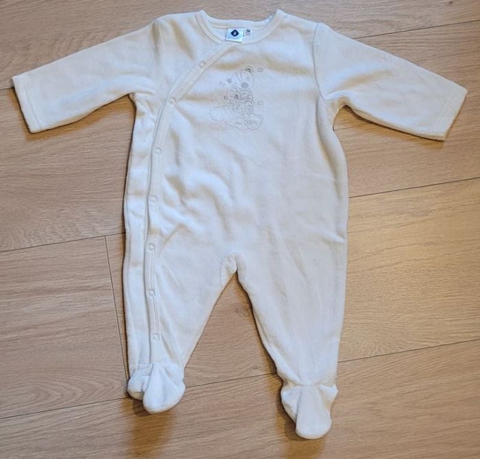 Pyjama velours "grain de blé" 3M blanc