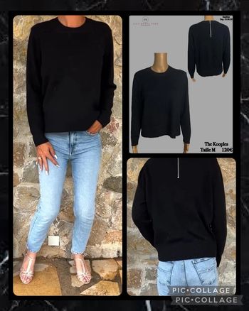 🖤 Pull noir zippé au dos The Kooples – Taille M SOLDÉ -50% 🖤