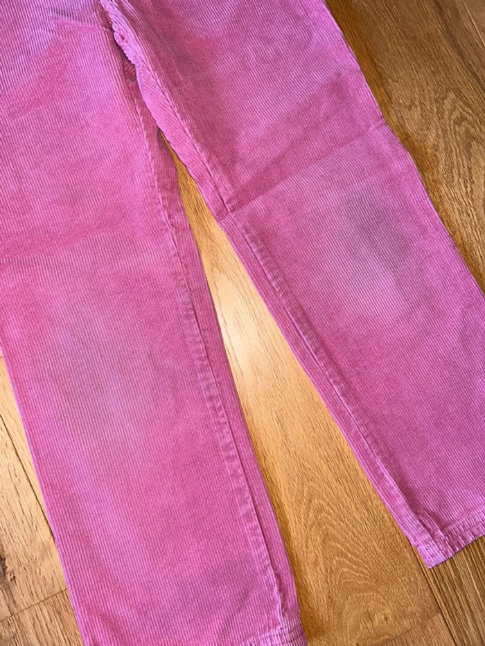 Pantalon en velours côtelé rose ajustable - photo numéro 4