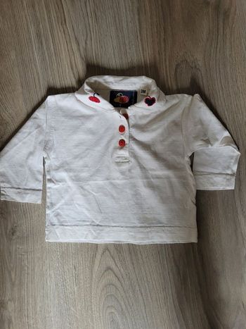 Polo manches longues 3 mois 60 cm Chocolatine