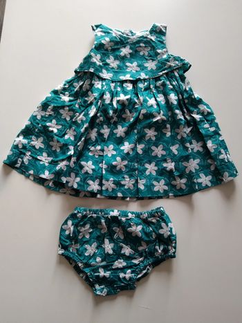 ensemble robe + culotte imprimé fleuri okaidi fille 6 mois