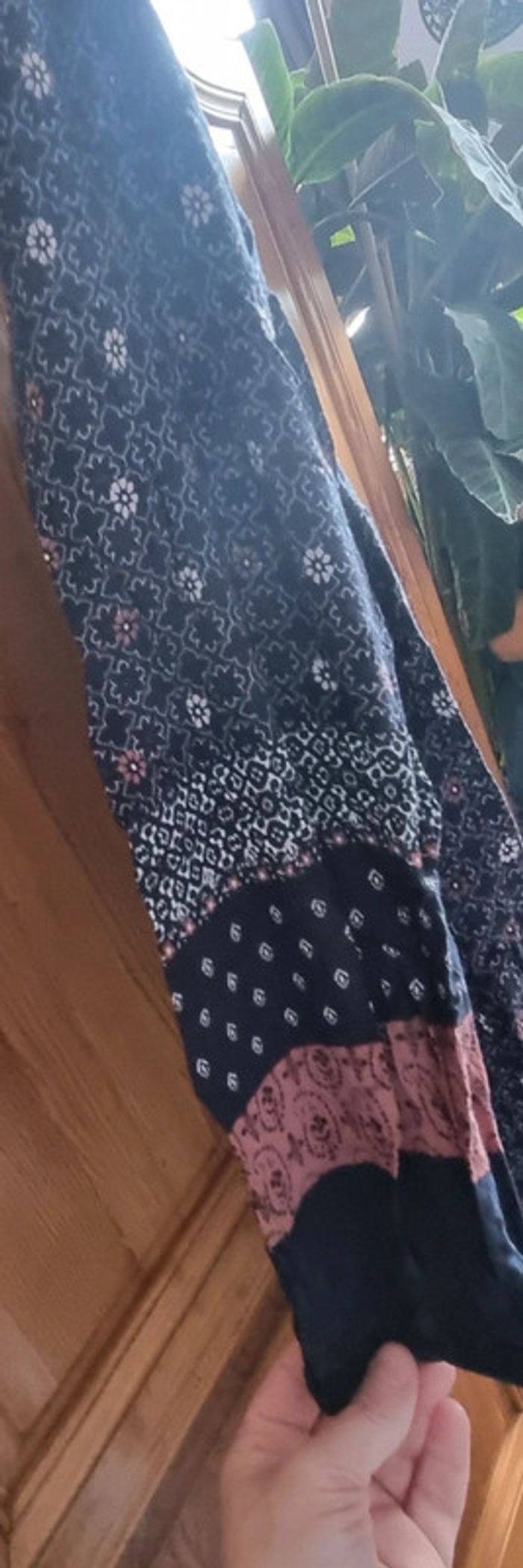 Fine robe courte manches 3quart bleue à motifs - photo numéro 3