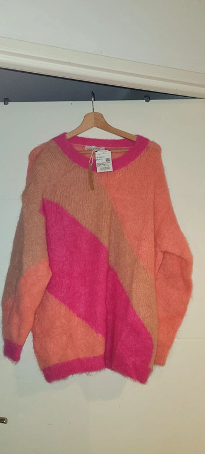 Superbe pull neuf en mohair Promod colorama effet lose taille XL