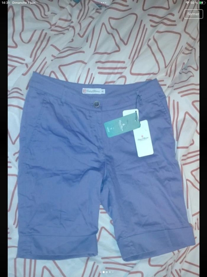 Pantacourt/Bermuda de Golf - Violet - Taille S/36 - Comte of Florence - photo numéro 3