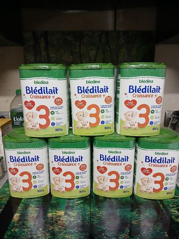 Lot de 7 pots Blédilait Croissance (Blédina) – 3ème âge (1 à 3 ans) – 900 g – Neufs/scellés 🍼