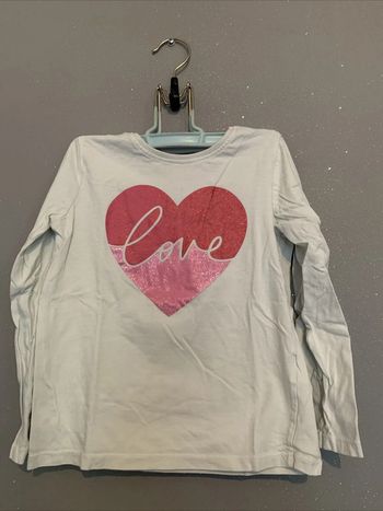 Haut Tshirt manches longues Love Primark T5-6 ans 116 cm
